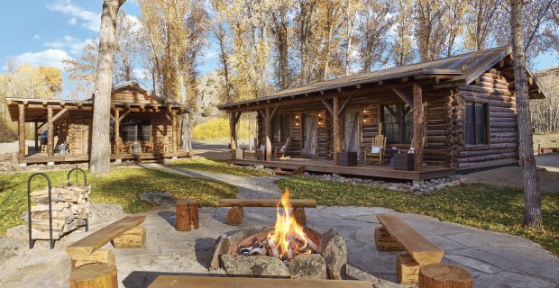 Guest cabins and fire pit