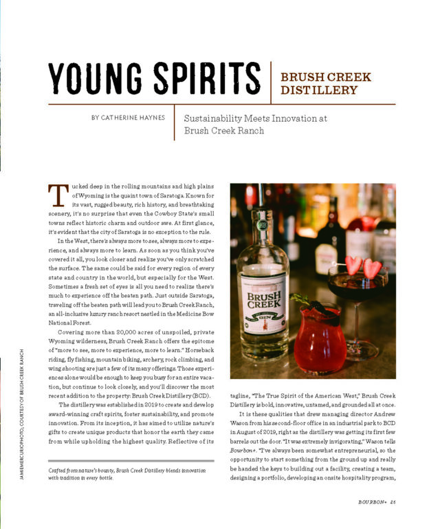 Bourbon+ Brush Creek Distillery Sustainability 